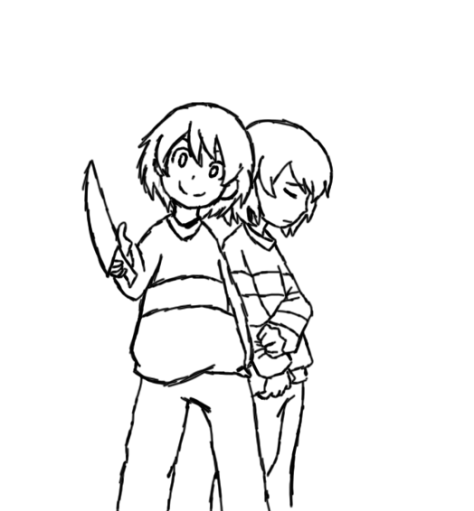 Frisk and Chara Sketch.png
